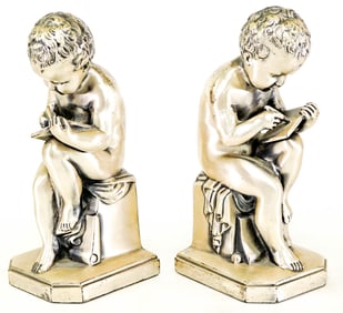Jennings Bros. #797 Pair Bookends [Child Writing]