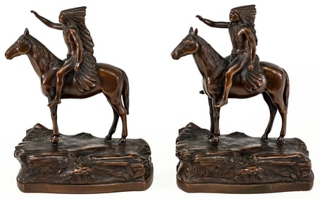 JB #1927 Cast Metal Bookends [Native American]