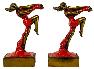 Bronze Clad Dancer Pair Bookends