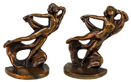 Art Deco Hubley Cast Iron Pair Bookends #73