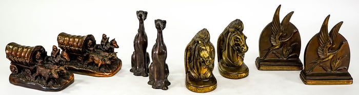 Vintage (4 Pair) Metal Bookends