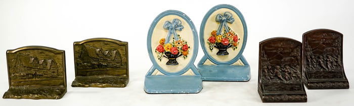 Vintage (3 Pair) Metal Bookends