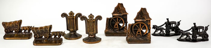 Vintage (4 Pair) Metal Bookends