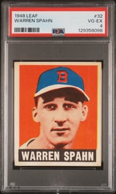 Warren Spahn 1948 Leaf #32 PSA 4 VG-EX