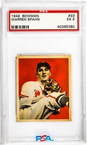 Warren Spahn 1949 Bowman #33 PSA 5