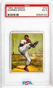 Warren Spahn 1950 Bowman #19 PSA 5