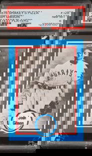 Josh Gibson 1976 Shakey's Pizza #128 PSA 8: Josh Gibson 1976 Shakey's Pizza #128 PSA 8. Item measures 5.5 in. x 3.5 x .25 inches for shipping purposes. The absence of a condition report does not imply that the lot is in perfect condition or