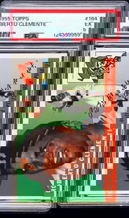 Roberto Clemente 1955 Topps #164 PSA 5: Roberto Clemente 1955 Topps #164 PSA 5. Item measures 5.5 in. x 3.5 x .25 inches for shipping purposes. The absence of a condition report does not imply that the lot is in perfect condition or