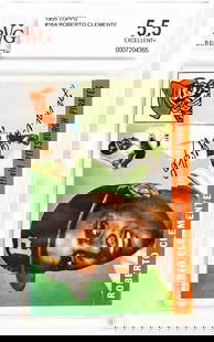 Roberto Clemente 1955 Topps #164 BVG 5.5: Roberto Clemente 1955 Topps #164 BVG 5.5. Item measures 5.5 in. x 3.5 x .25 inches for shipping purposes. The absence of a condition report does not imply that the lot is in perfect condition or