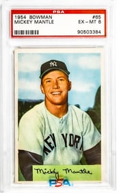 Mickey Mantle 1954 Bowman #65 PSA 6