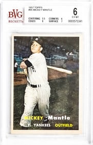 Mickey Mantle 1957 Topps #95 BVG 6