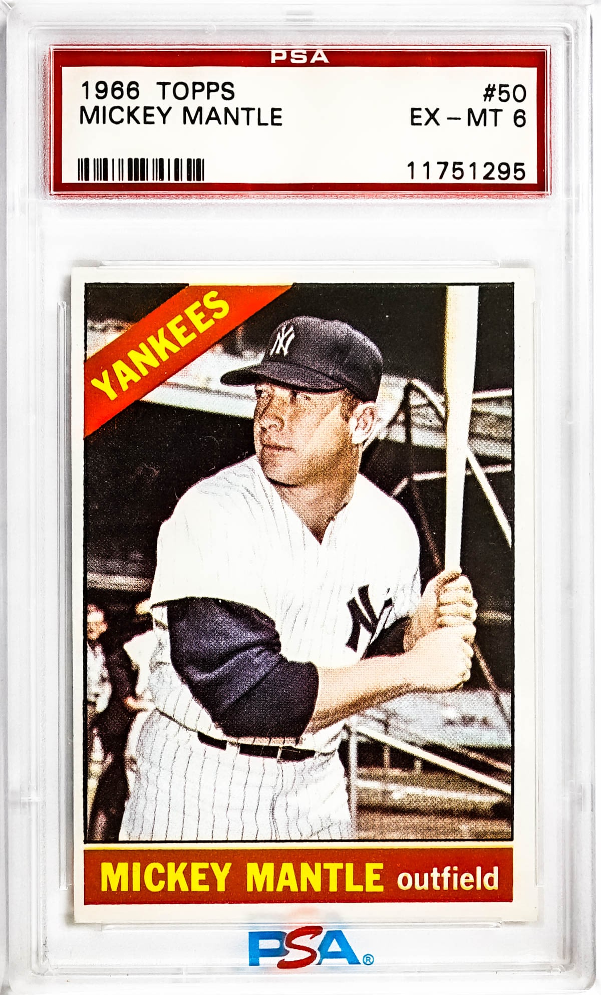 Mickey Mantle 1966 Topps #50 PSA 6 (1 of 2)