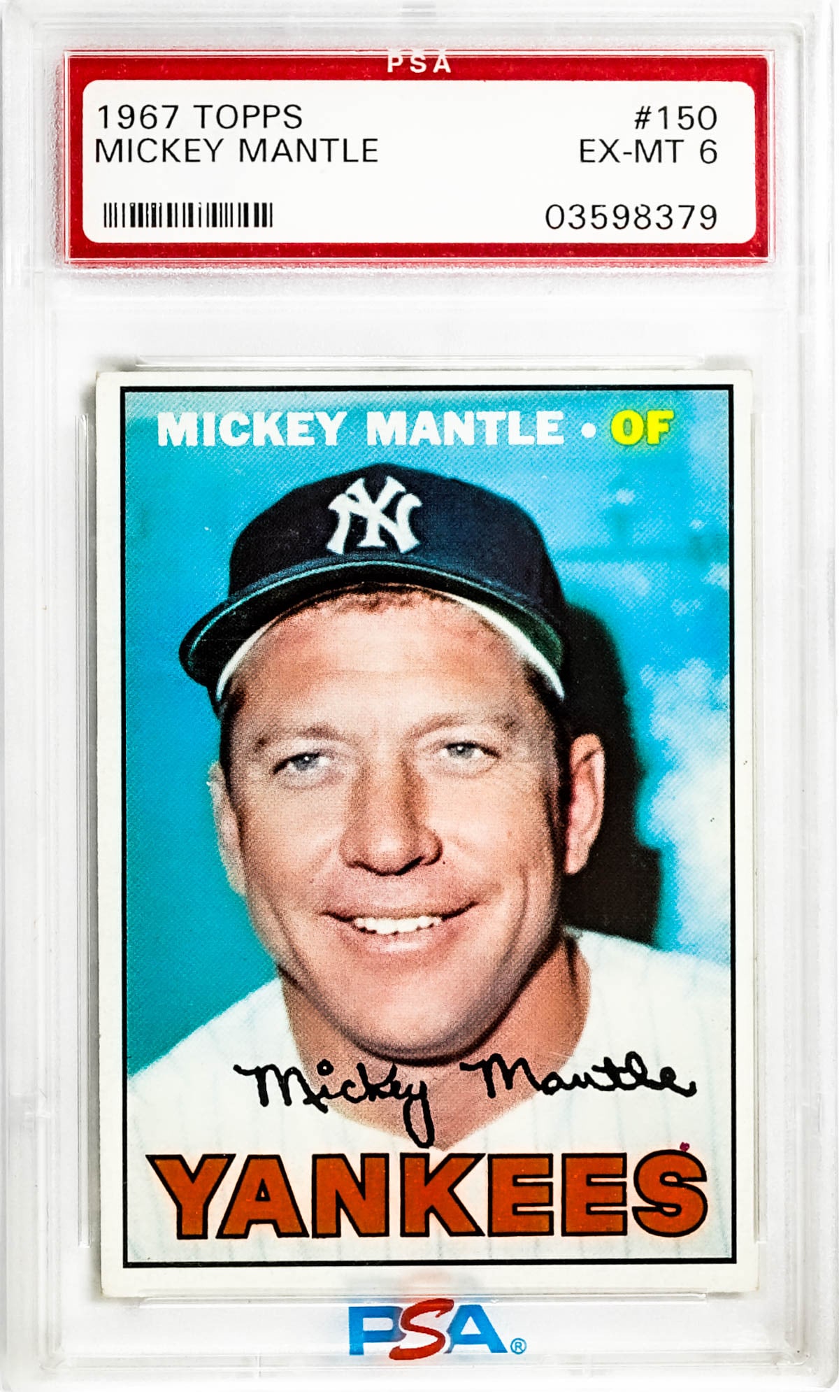 Mickey Mantle 1967 Topps #150 PSA 6 (1 of 2)
