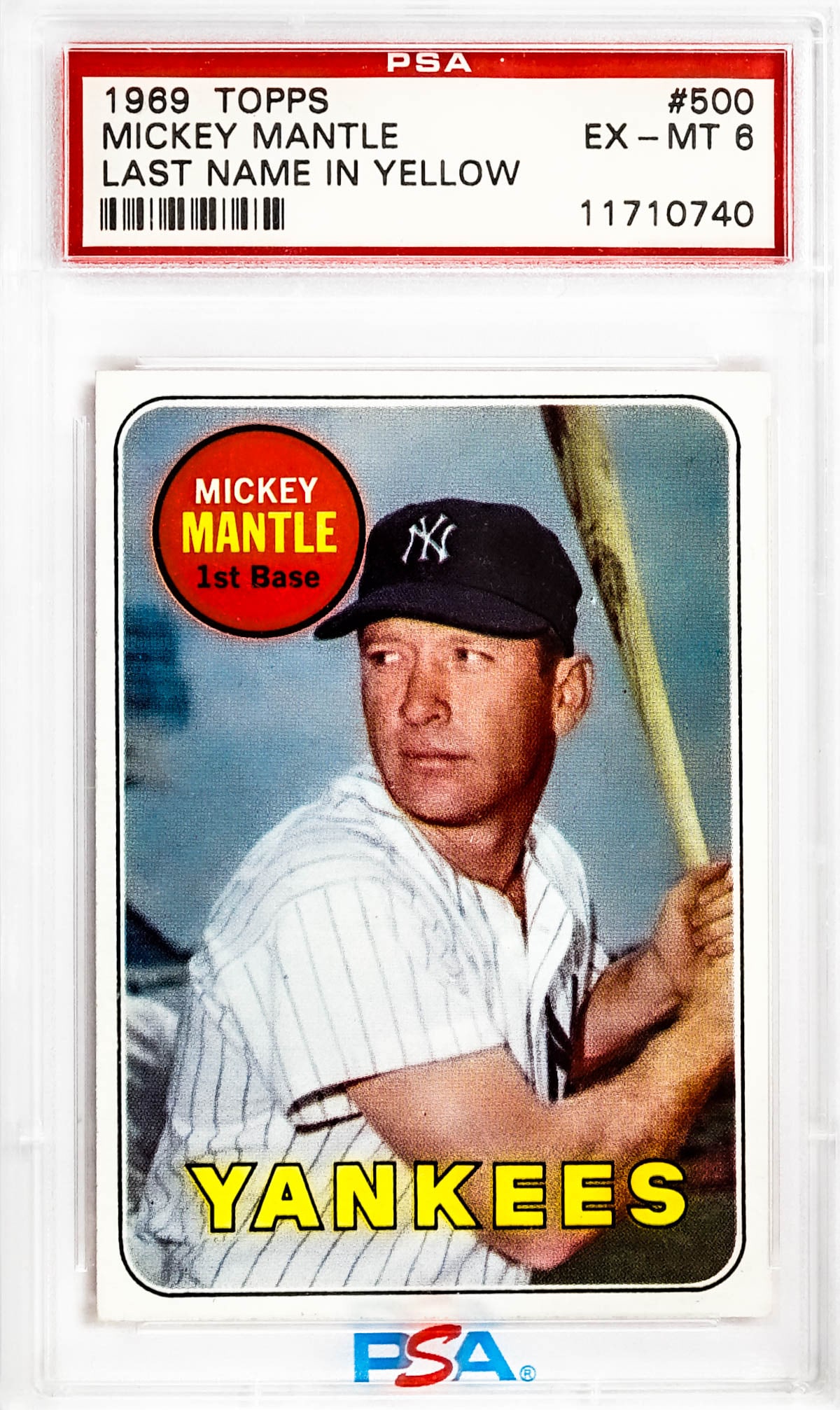 Mickey Mantle 1969 Topps #500 PSA 6 Yellow Letters (1 of 2)