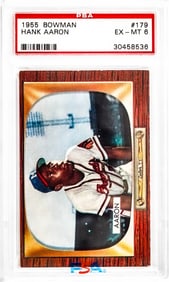 Hank Aaron 1955 Bowman #179 PSA 6