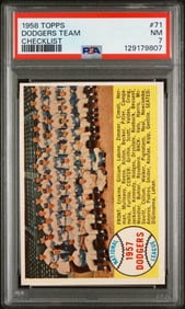 1958 TOPPS 71 DODGERS TEAM CHECKLIST