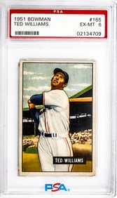 Ted Williams 1951 Bowman #165 PSA 6