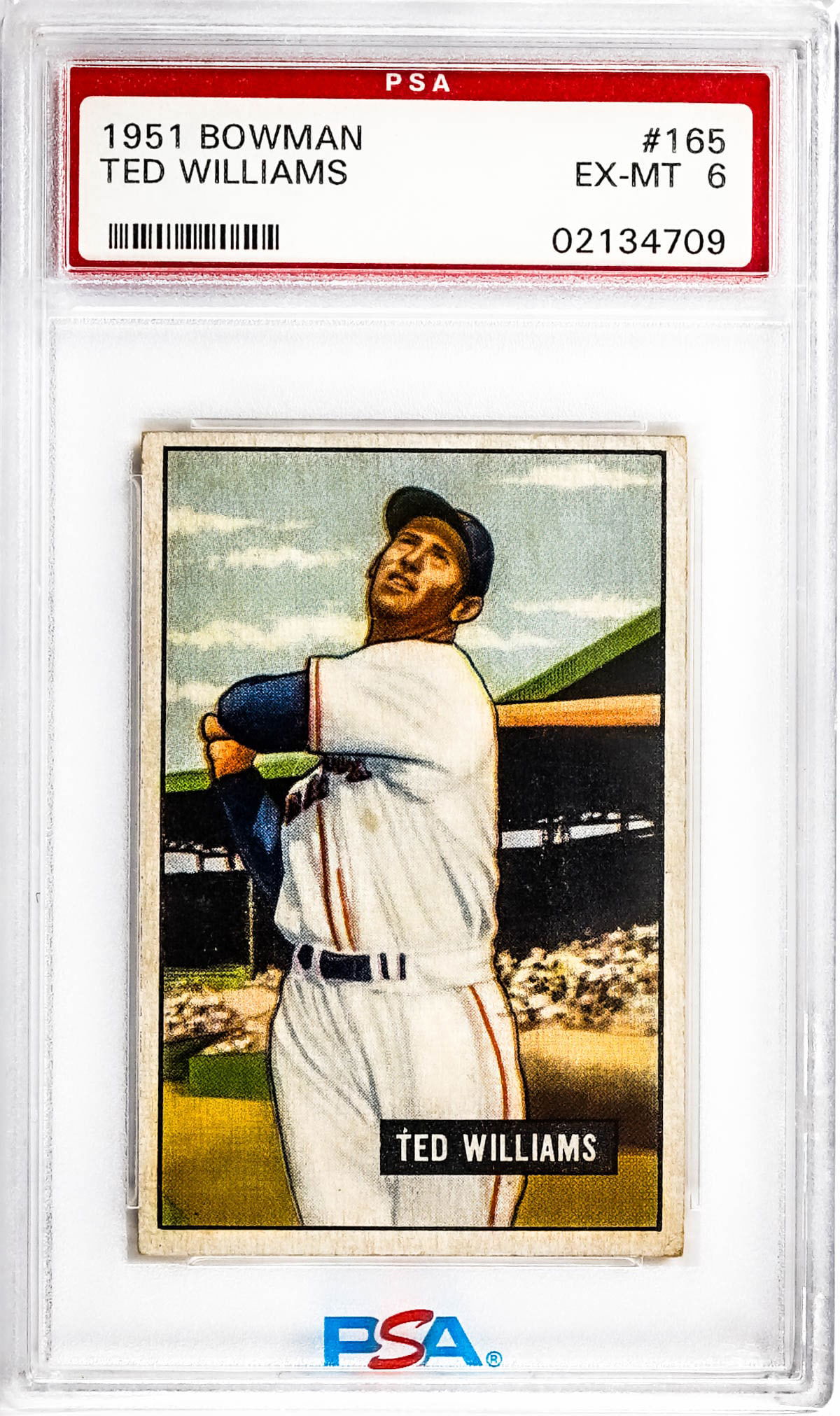 Ted Williams 1951 Bowman #165 PSA 6 (1 of 2)
