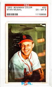 Stan Musial 1953 Bowman Color #32 PSA 6