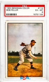 Bob Feller 1953 Bowman Color #114 PSA 6