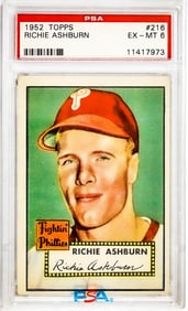 Richie Ashburn 1952 Topps #216 PSA 6