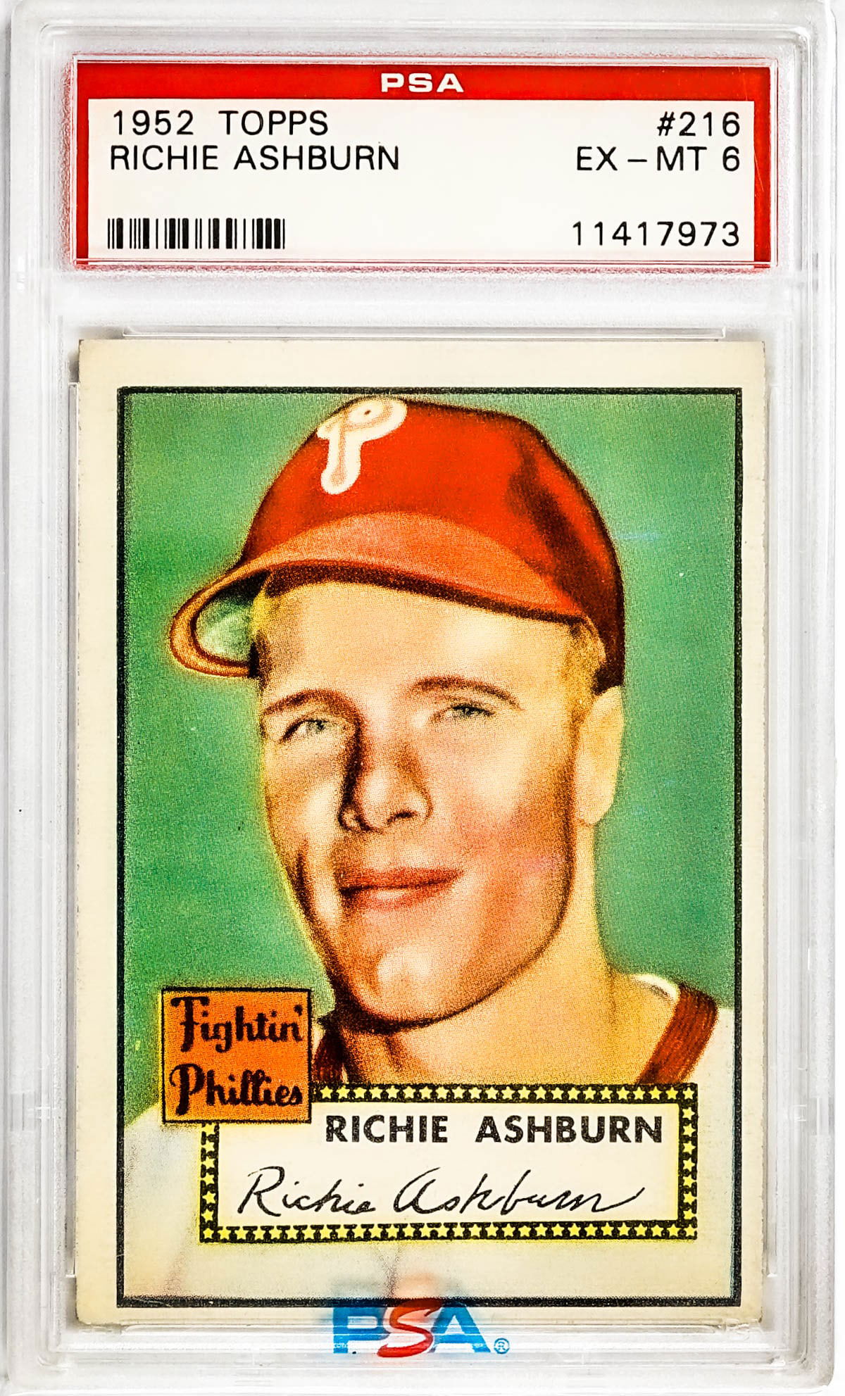 Richie Ashburn 1952 Topps #216 PSA 6 (1 of 2)