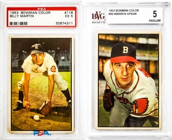 Martin & Spahn1953 Bowman Color Baseball Cards