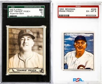 Frank Frisch Graded Baseball Cards (2)