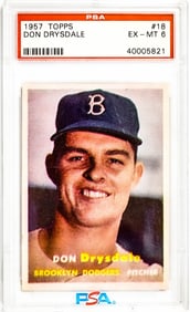 Don Drysdale 1957 Topps #18 PSA 6