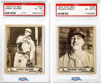 (2) 1940 Play Ball Graded Baseball Cards