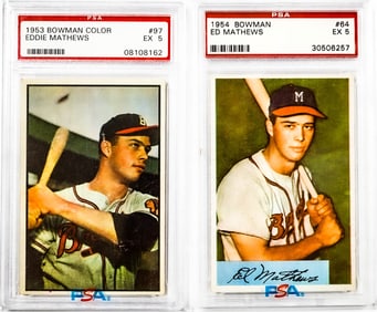 Eddie Mathews PSA Graded Baseball Cards (2)