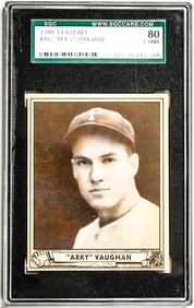 Arky Vaughan 1940 Play Ball #107 SGC 80 EX/NM