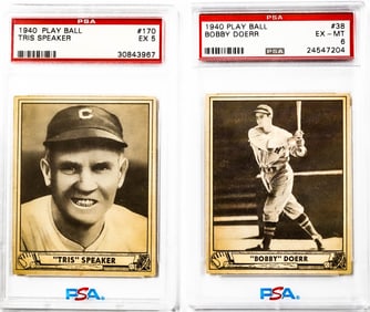 Tris Speaker & Bobby Doerr 1940 Play Ball Cards