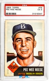 Pee Wee Reese 1953 Topps #76 PSA 5