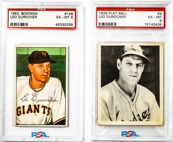 Leo Durocher 1938 Play Ball & 1952 Bowman Cards