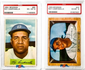 Roy Campanella 1954 & 1955 Bowman Cards