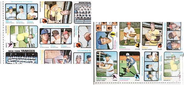 1973 Topps Baseball Proof Sheet Two Schmidt RC's