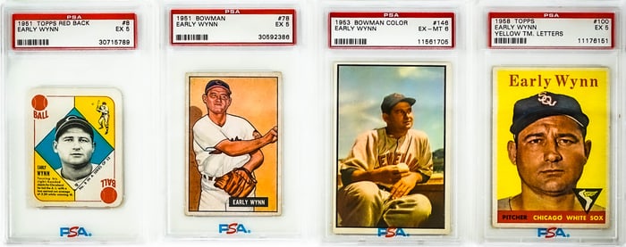 (4) Early Wynn PSA Graded Baseball Cards