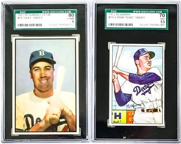 Duke Snider SGC Graded Cards 1952-53 Bowman