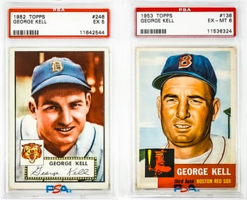 George Kell 1952 & 1953 Topps PSA Graded Cards
