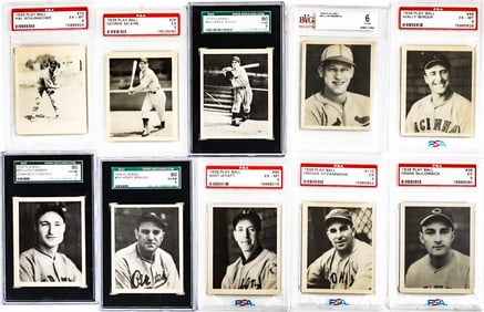 (10) 1939 Play Ball Graded Baseball Cards