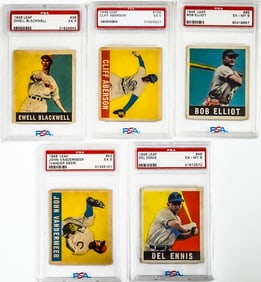 (5) 1948 Leaf PSA Graded Baseball Cards