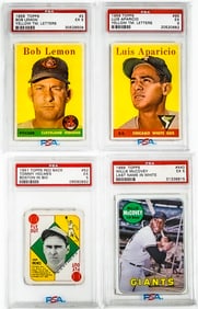 (4) Vintage Topps Baseball Cards (Variations)