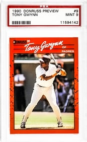 Tony Gwynn 1990 Donruss Preview #9 PSA 9