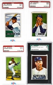 (4) 1951 Bowman Graded Baseball Cards