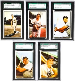 (5) 1953 Bowman Color SGC Graded Cards
