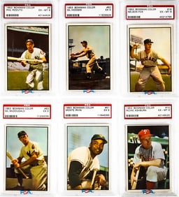 (6) 1953 Bowman Color PSA Graded Cards