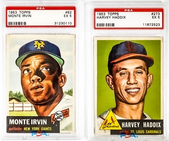 Harvey Haddix & Monte Irvin 1953 Topps PSA 5