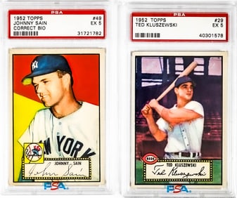 (2) 1952 Topps Baseball PSA Graded Cards