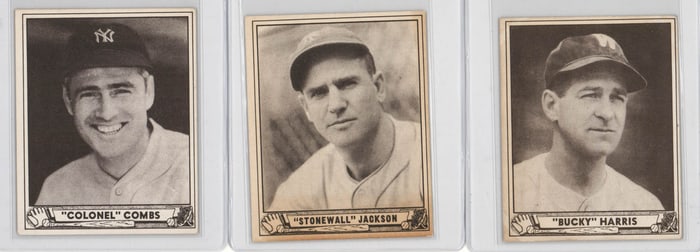 (3) 1940 Play Ball Mid-Grade Cards #124, 129, 158